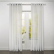 Marbella Textured Linen Look Sheer Grommet Curtain 108" x 95"-Curtains-DECOROLALA