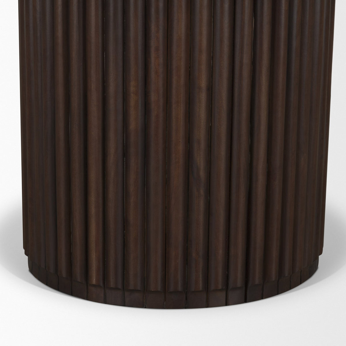 Marbrello 60" Round Dining Table | Pink Marble & Espresso Brown Wood | Seats 6-Dining Tables-DECOROLALA