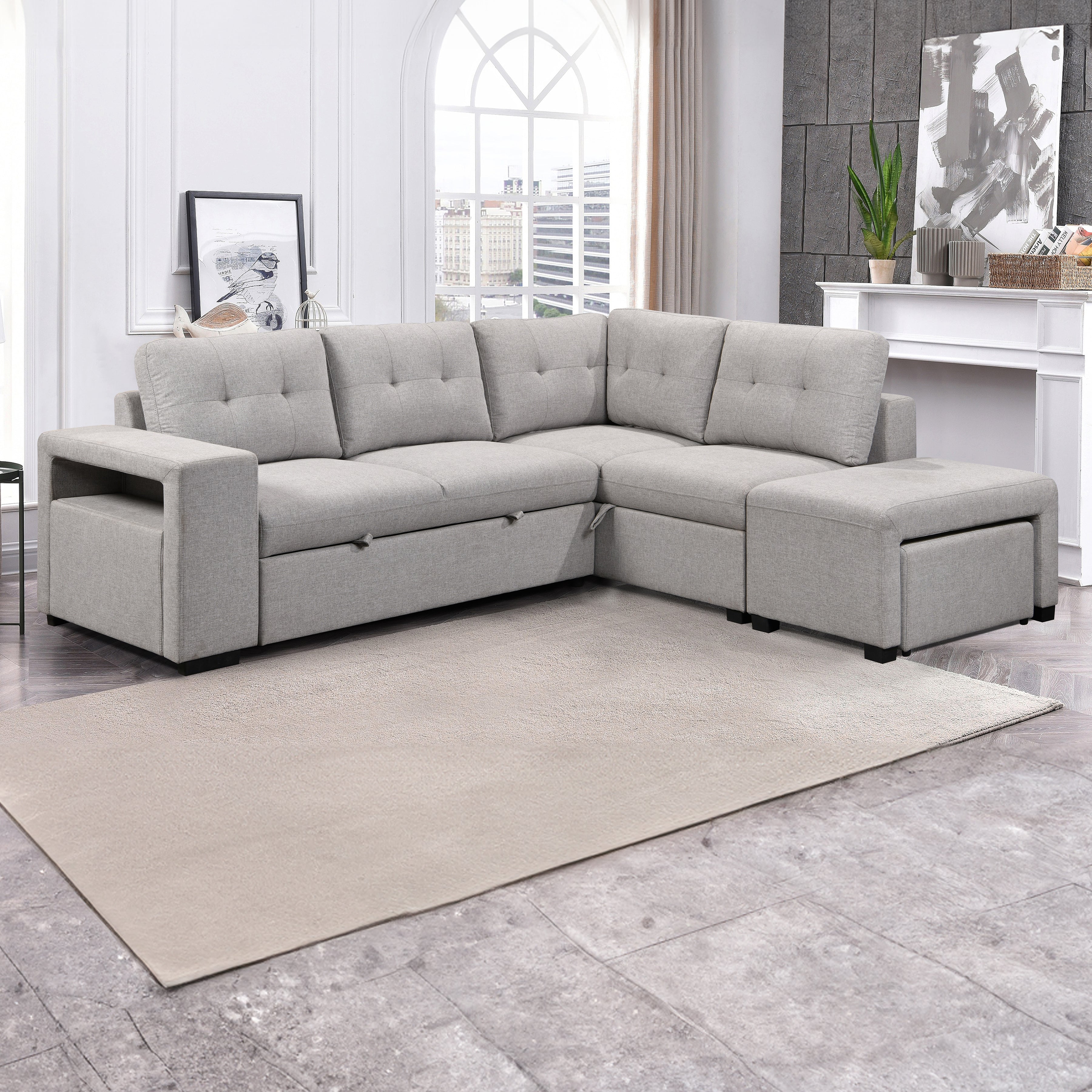 Marcella 97 in. Sleeper Sectional-Furniture > Sofas-DECOROLALA