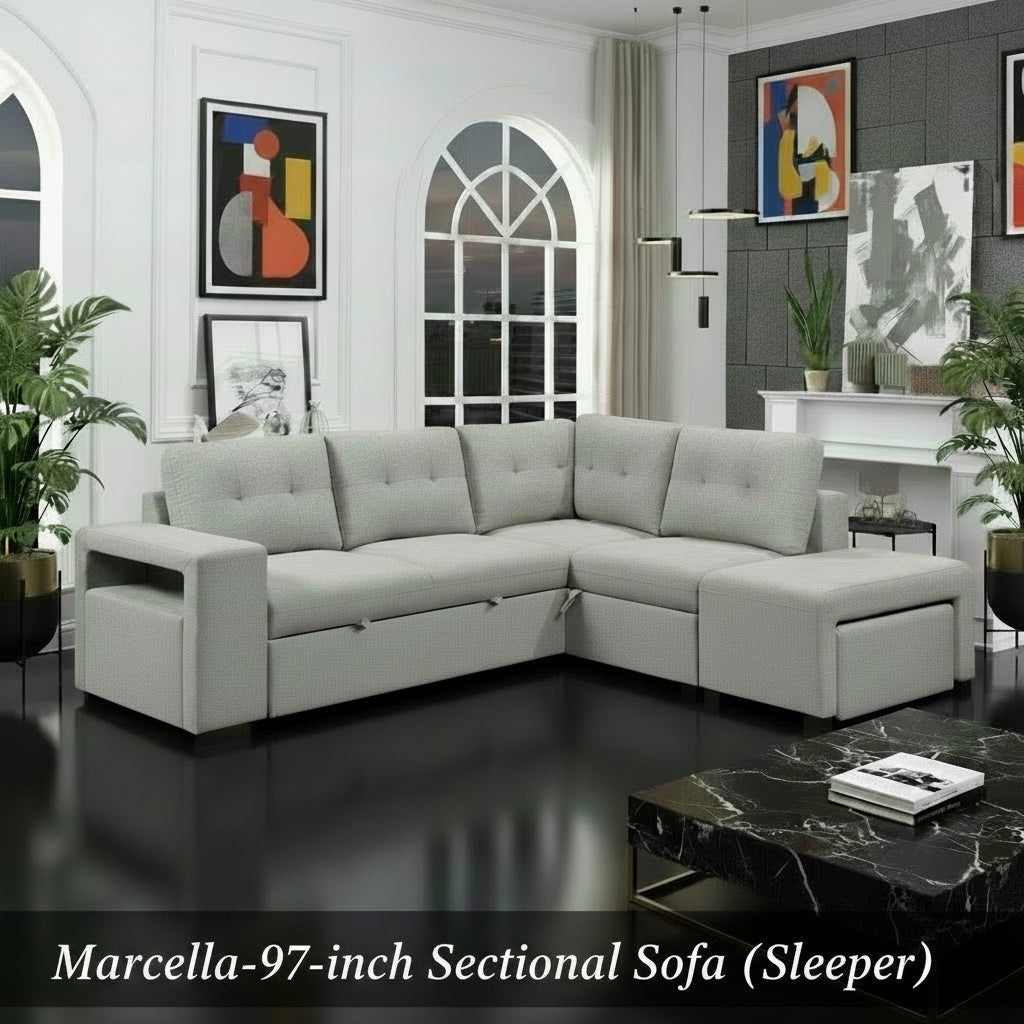 Marcella 97 in. Sleeper Sectional-DECOROLALA