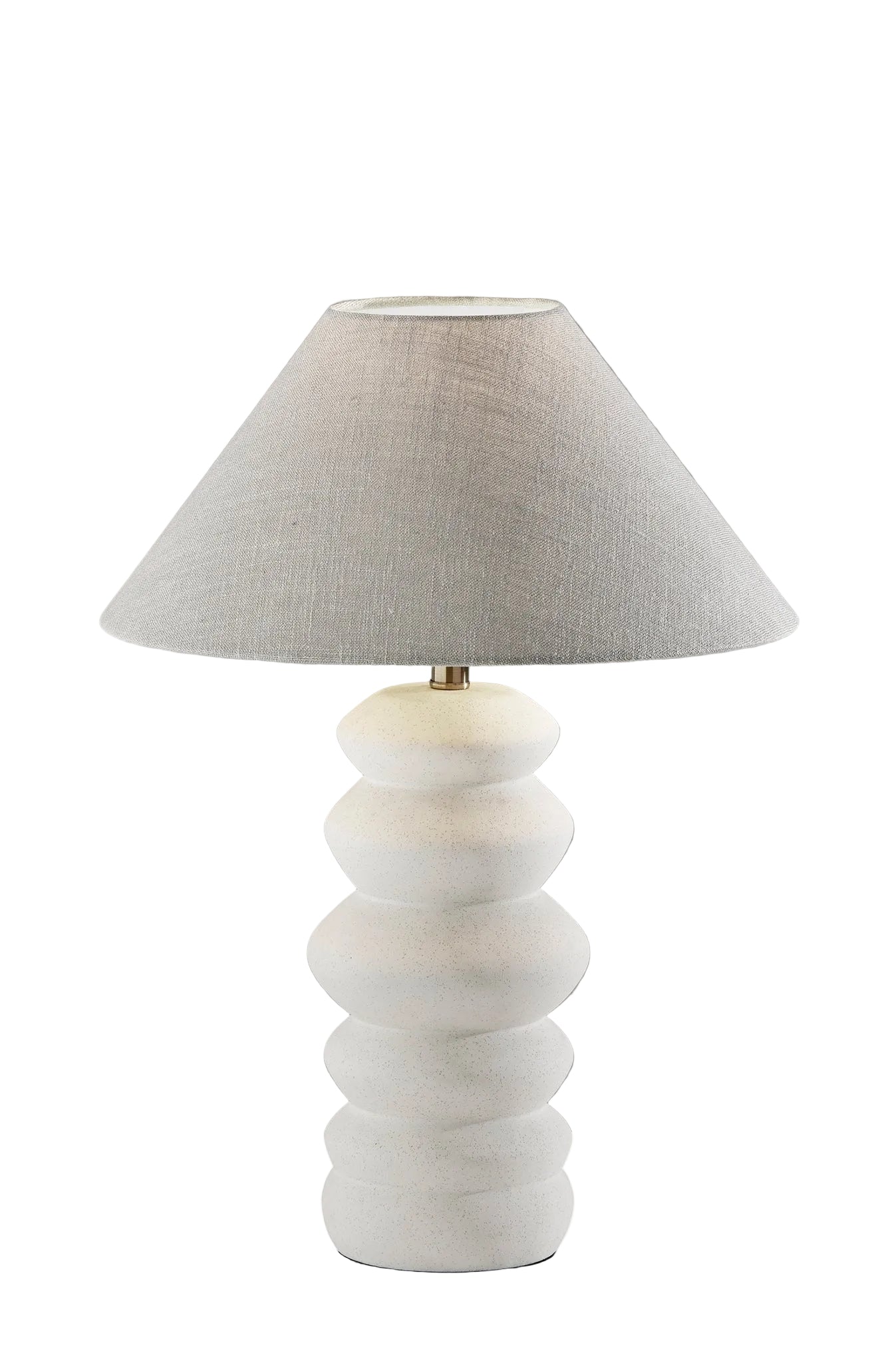 Marcey Table Lamp 25" Off-White Ceramic Taupe-Lighting-DECOROLALA