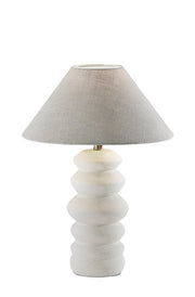 Marcey Table Lamp 25" Off-White Ceramic Taupe-Lighting-DECOROLALA