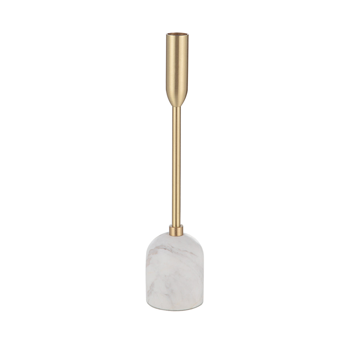 Marchesa Indoor Iron Set Of 3 Tapered Candle Holder, Satin Brass-Candle Holders-DECOROLALA