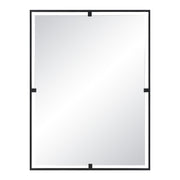 Marco 40" Tall Rectangle Wall Mirror, Black-Mirror-DECOROLALA