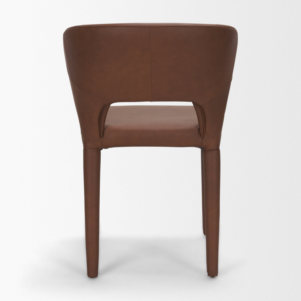 Marek Wingback Dining Arm Chair | Nutmeg Leather w/ Wood-Dining Chairs-DECOROLALA
