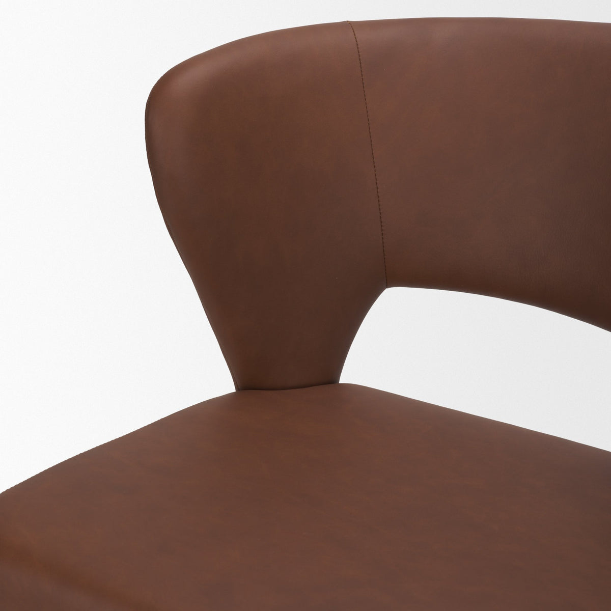 Marek Wingback Dining Arm Chair | Nutmeg Leather w/ Wood-Dining Chairs-DECOROLALA