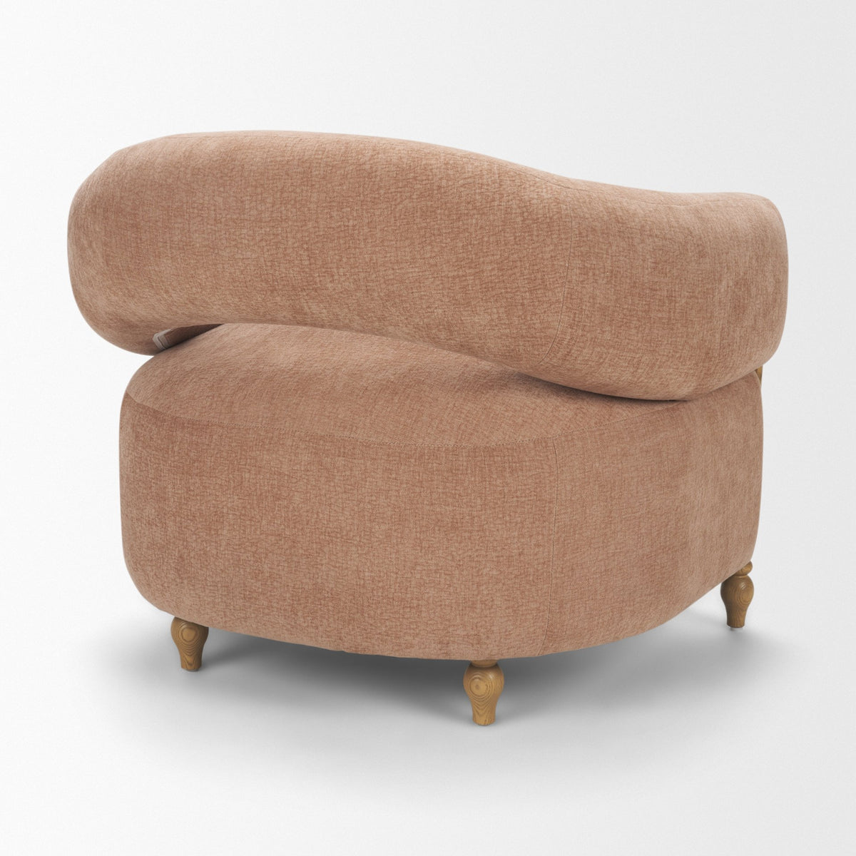 Margaux Sienna Fabric Open Back Barrel Accent Chair-Accent Chairs-DECOROLALA