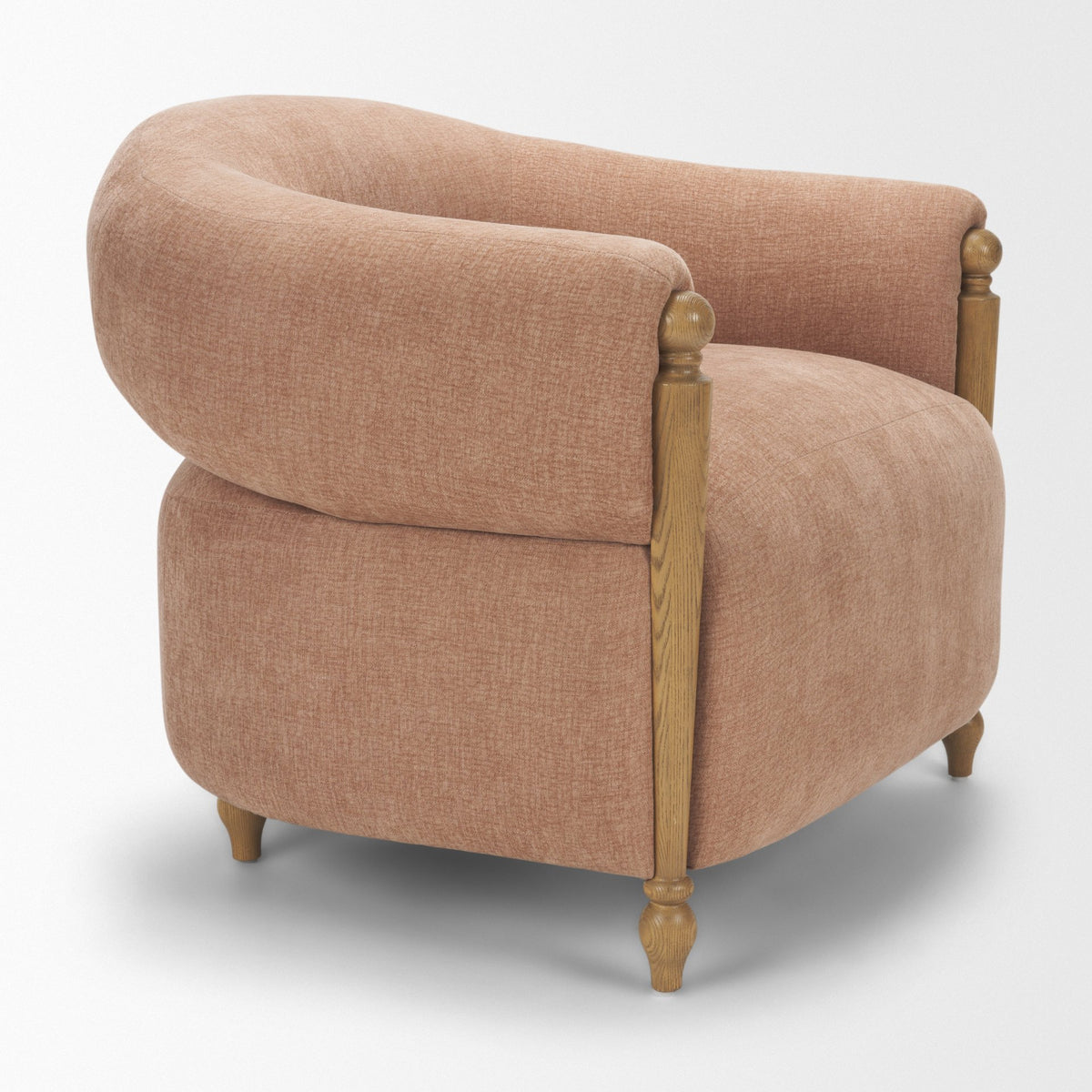 Margaux Sienna Fabric Open Back Barrel Accent Chair-Accent Chairs-DECOROLALA