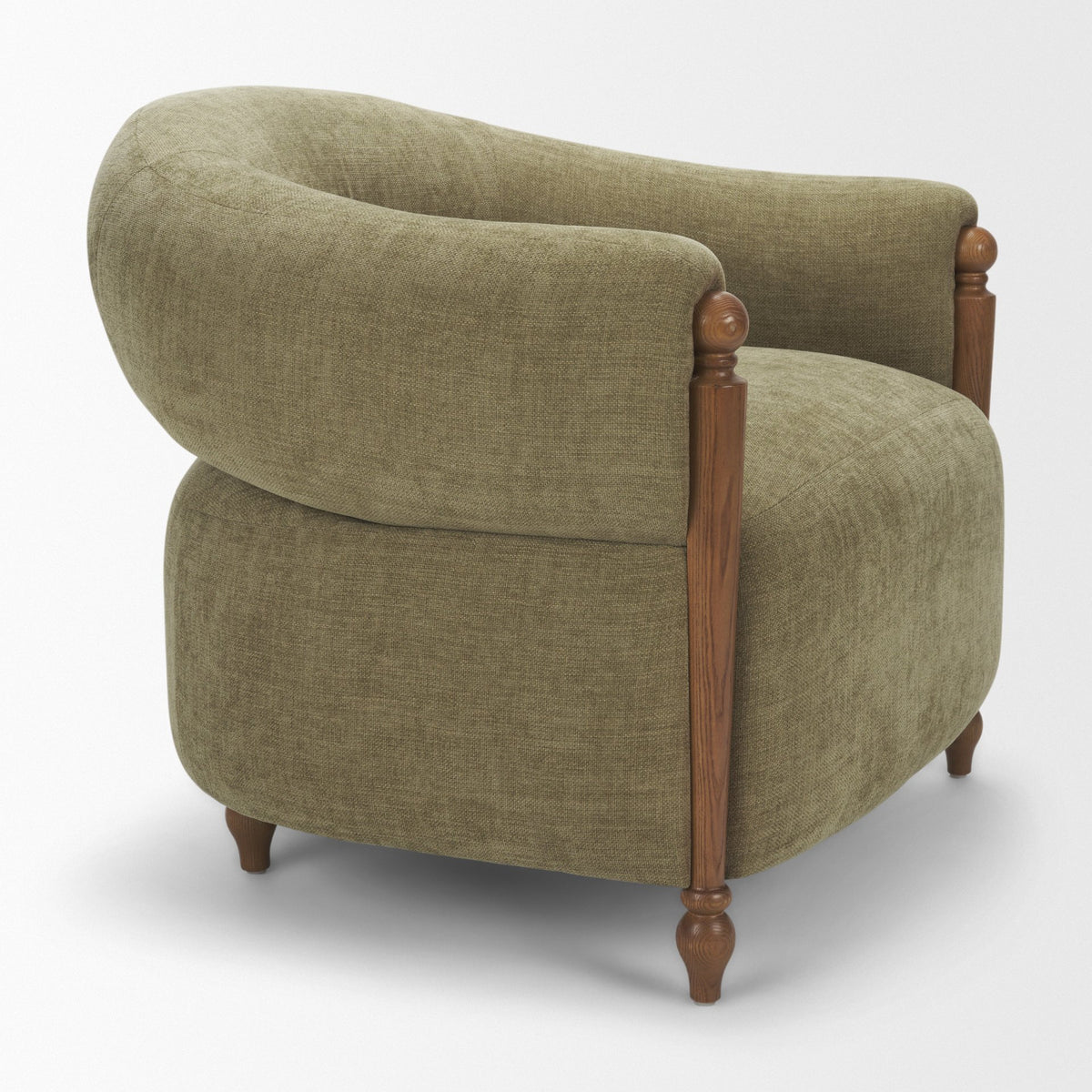 Margaux Sienna Fabric Open Back Barrel Accent Chair-Accent Chairs-DECOROLALA