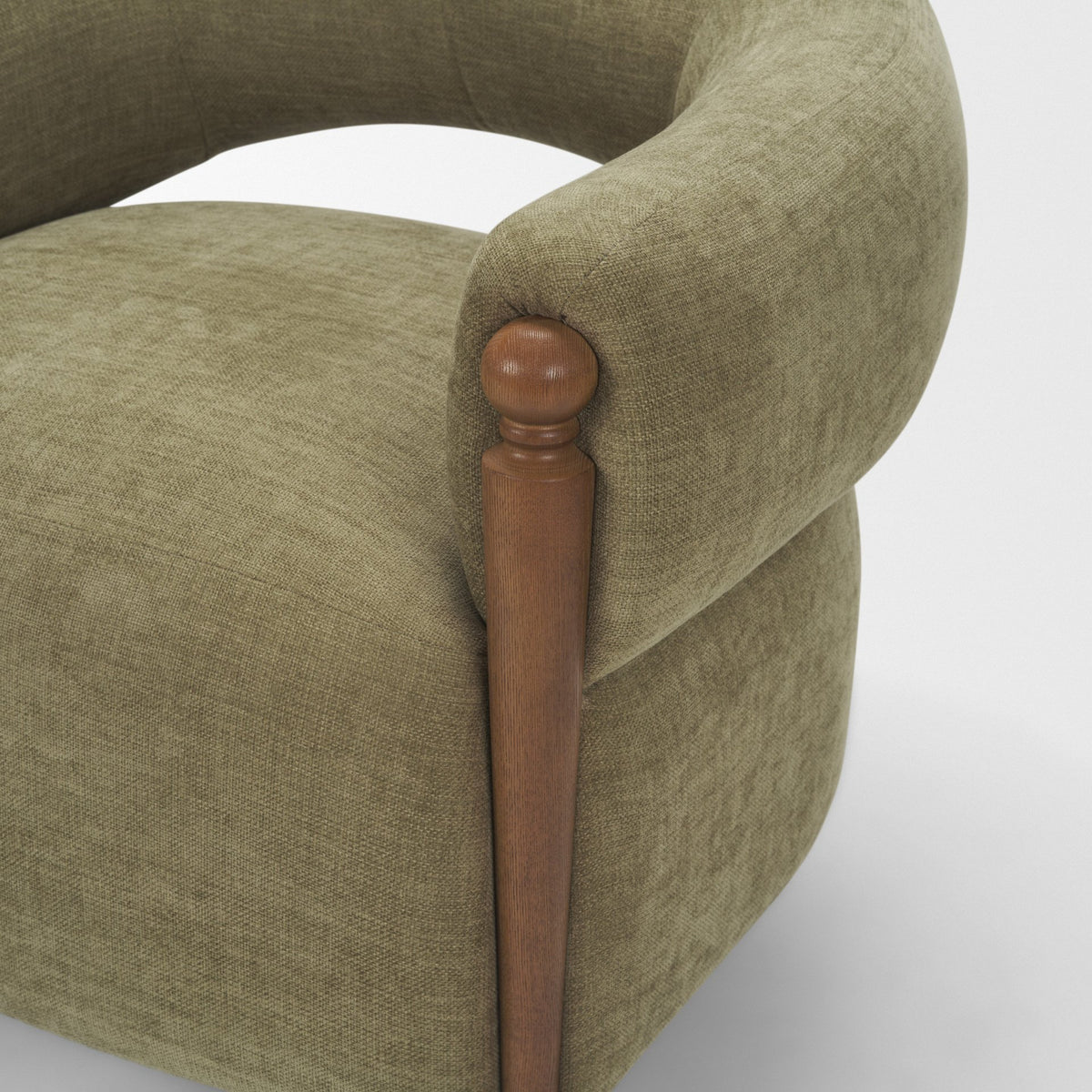 Margaux Sienna Fabric Open Back Barrel Accent Chair-Accent Chairs-DECOROLALA