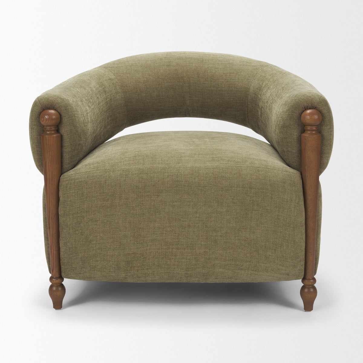 Margaux Sienna Fabric Open Back Barrel Accent Chair-Accent Chairs-DECOROLALA