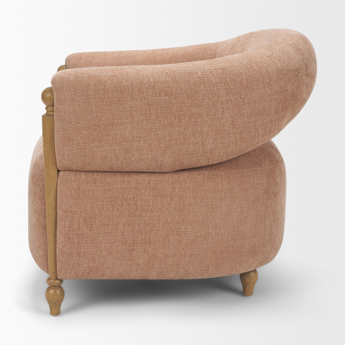 Margaux Sienna Fabric Open Back Barrel Accent Chair-Accent Chairs-DECOROLALA