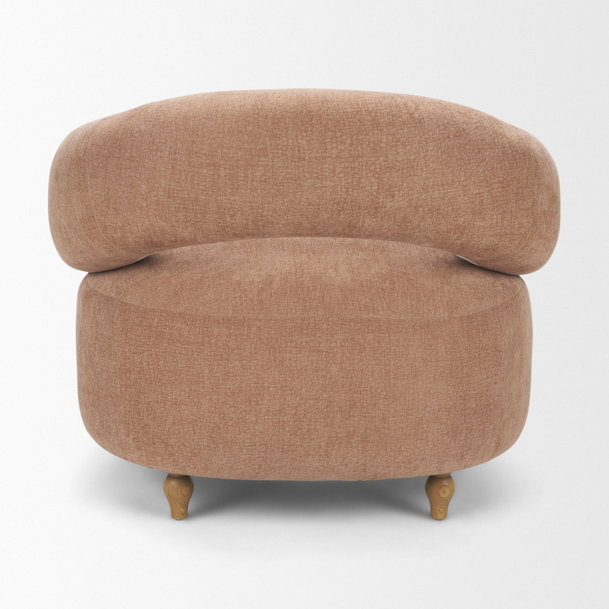 Margaux Sienna Fabric Open Back Barrel Accent Chair-Accent Chairs-DECOROLALA