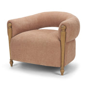 Margaux Sienna Fabric Open Back Barrel Accent Chair-Accent Chairs-DECOROLALA