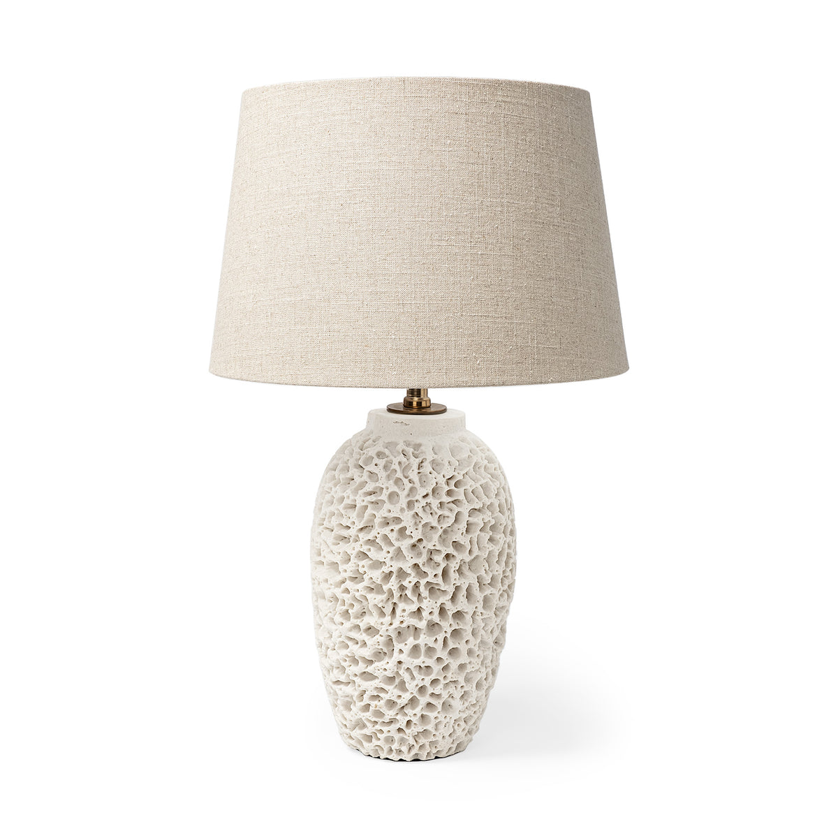 Mariam Cream Coral-Inspired Base Table Lamp-Table Lamps-DECOROLALA