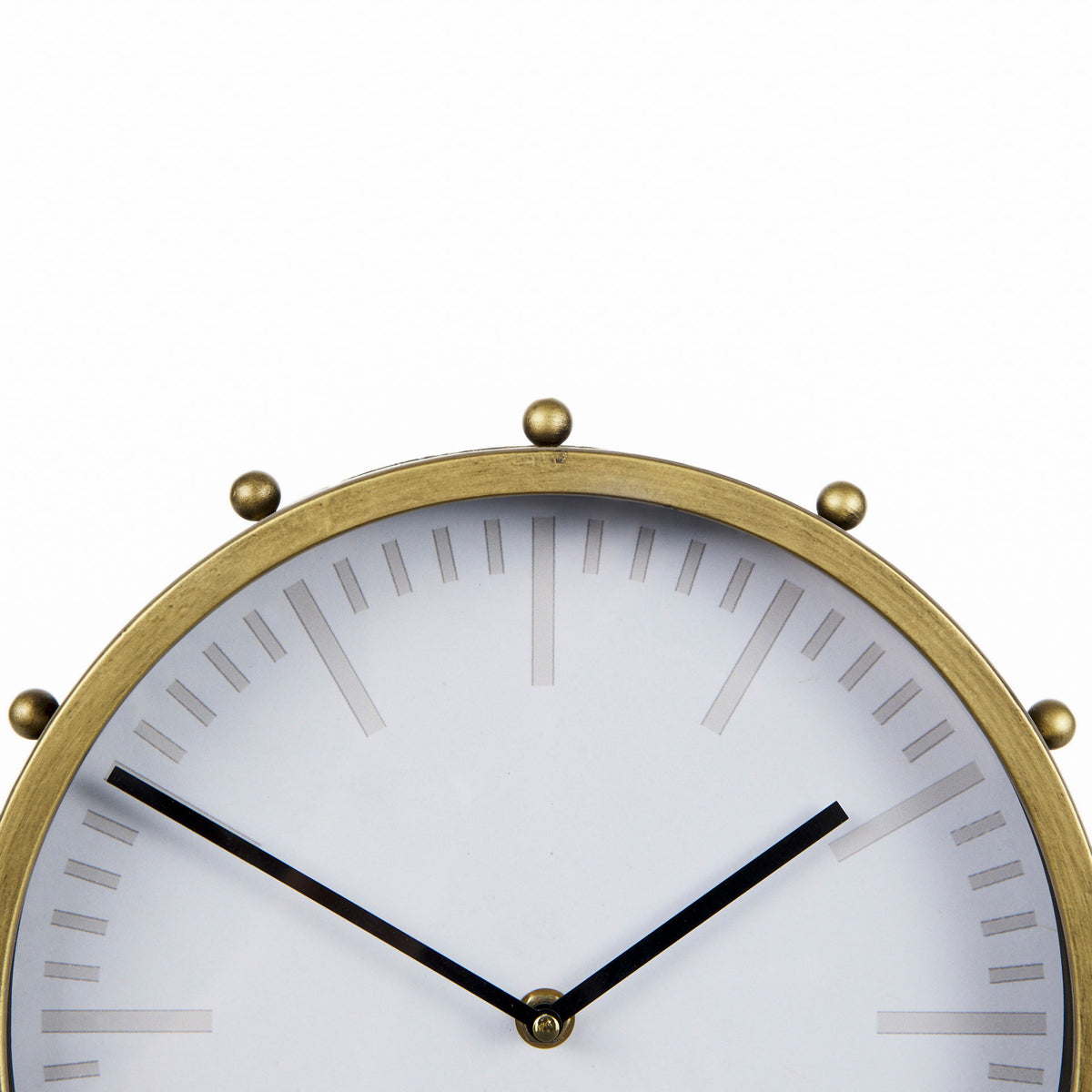 Marian 11.0L x 3.1W x 11.0H Studded Round Table Clock-Table Clocks-DECOROLALA