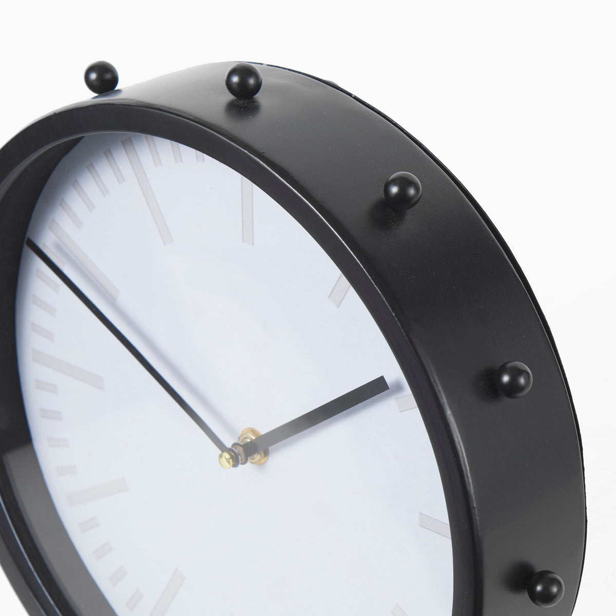 Marian 11.0L x 3.1W x 11.0H Studded Round Table Clock-Table Clocks-DECOROLALA