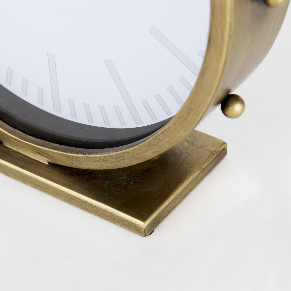 Marian 11.0L x 3.1W x 11.0H Studded Round Table Clock-Table Clocks-DECOROLALA