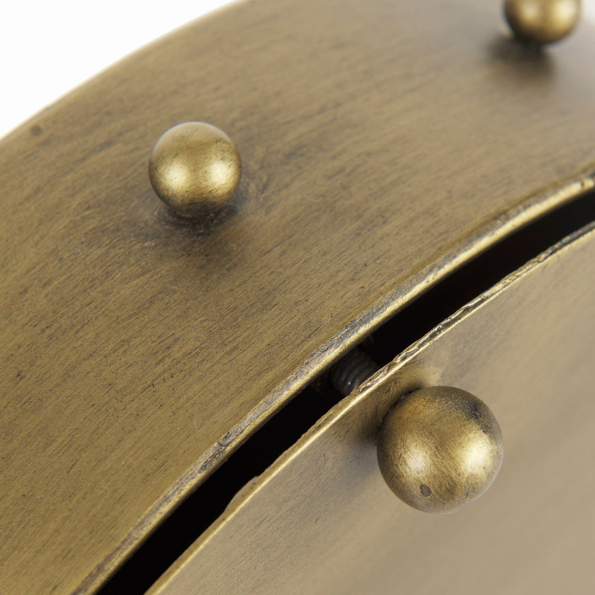 Marian 11.0L x 3.1W x 11.0H Studded Round Table Clock-Table Clocks-DECOROLALA