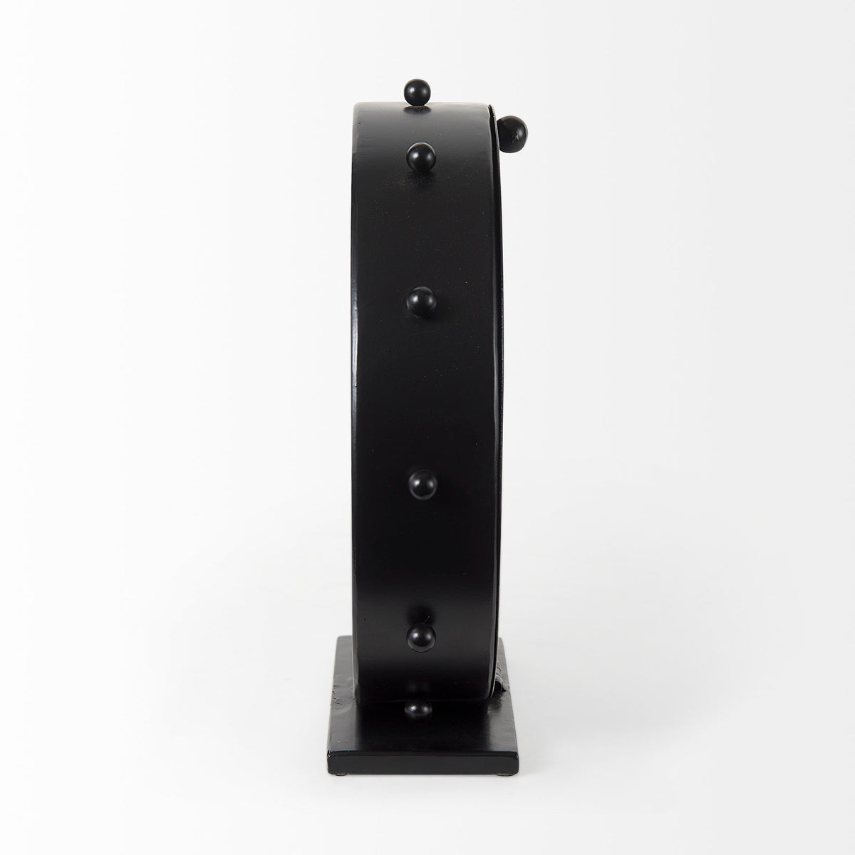 Marian 11.0L x 3.1W x 11.0H Studded Round Table Clock-Table Clocks-DECOROLALA
