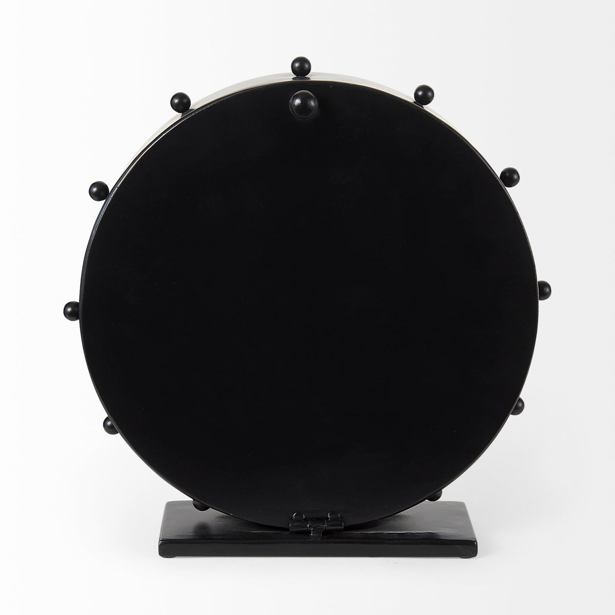 Marian 11.0L x 3.1W x 11.0H Studded Round Table Clock-Table Clocks-DECOROLALA
