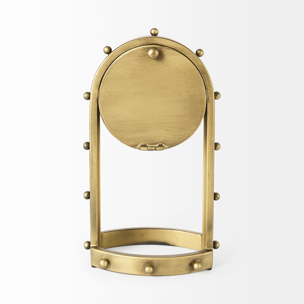 Marian 7.5L x 5.7W x 13.0H Studded Table Clock-Table Clocks-DECOROLALA