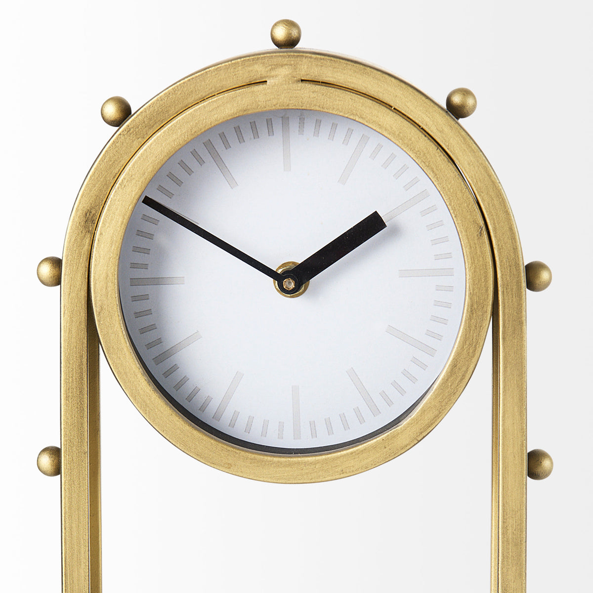 Marian 7.5L x 5.7W x 13.0H Studded Table Clock-Table Clocks-DECOROLALA