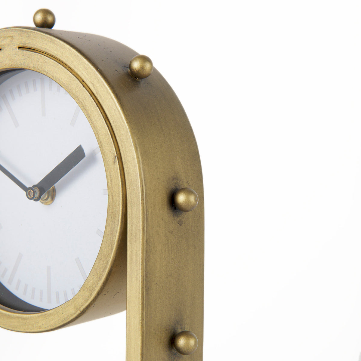 Marian 7.5L x 5.7W x 13.0H Studded Table Clock-Table Clocks-DECOROLALA