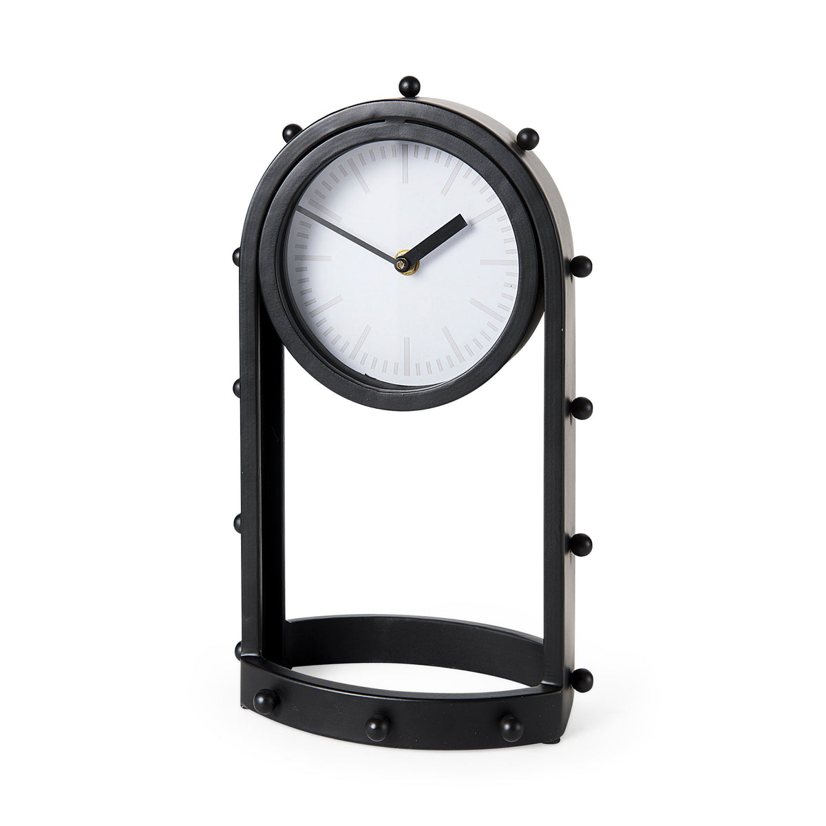 Marian 7.5L x 5.7W x 13.0H Studded Table Clock-Table Clocks-DECOROLALA