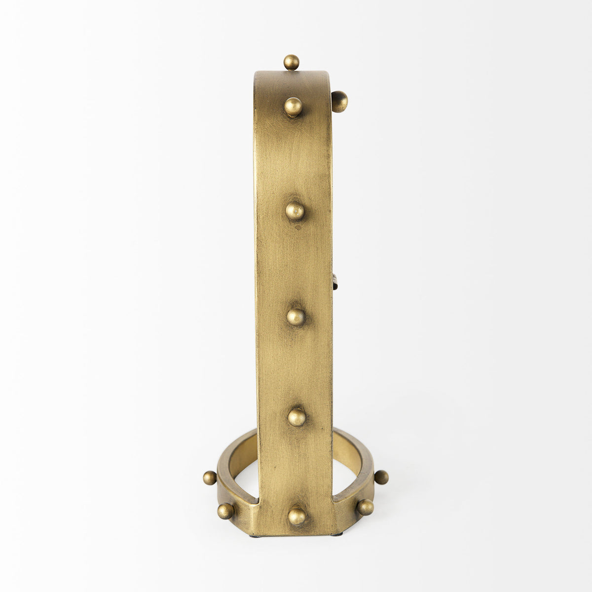Marian 7.5L x 5.7W x 13.0H Studded Table Clock-Table Clocks-DECOROLALA