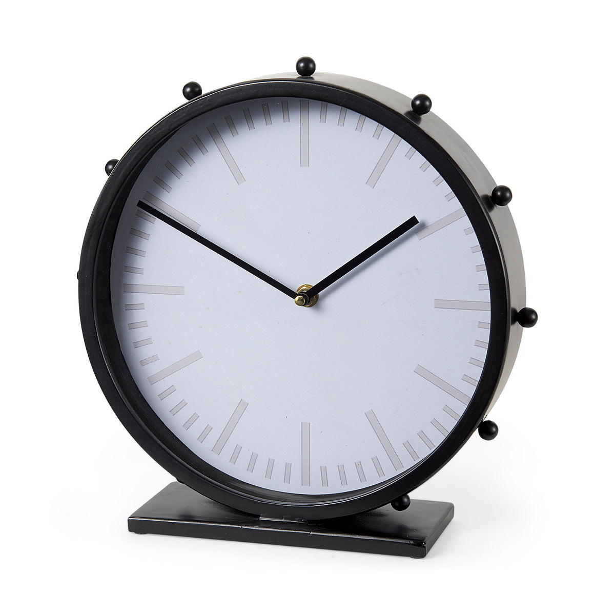 Marian Studded Round Table Clock-Table Clocks-DECOROLALA