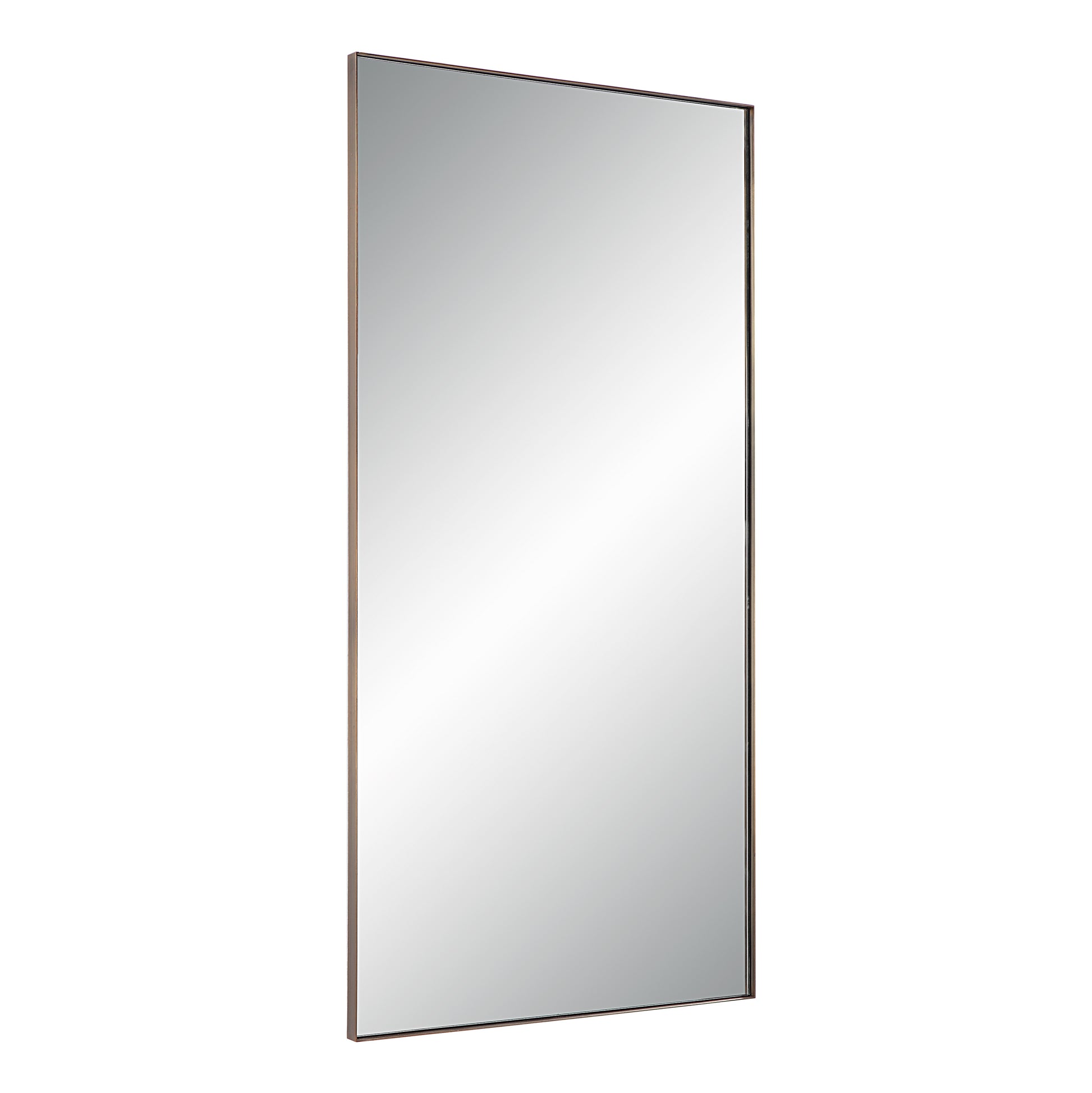 Marigold 60" Tall Rectangular Mirror, Antique Brushed Brass-Leaner-DECOROLALA
