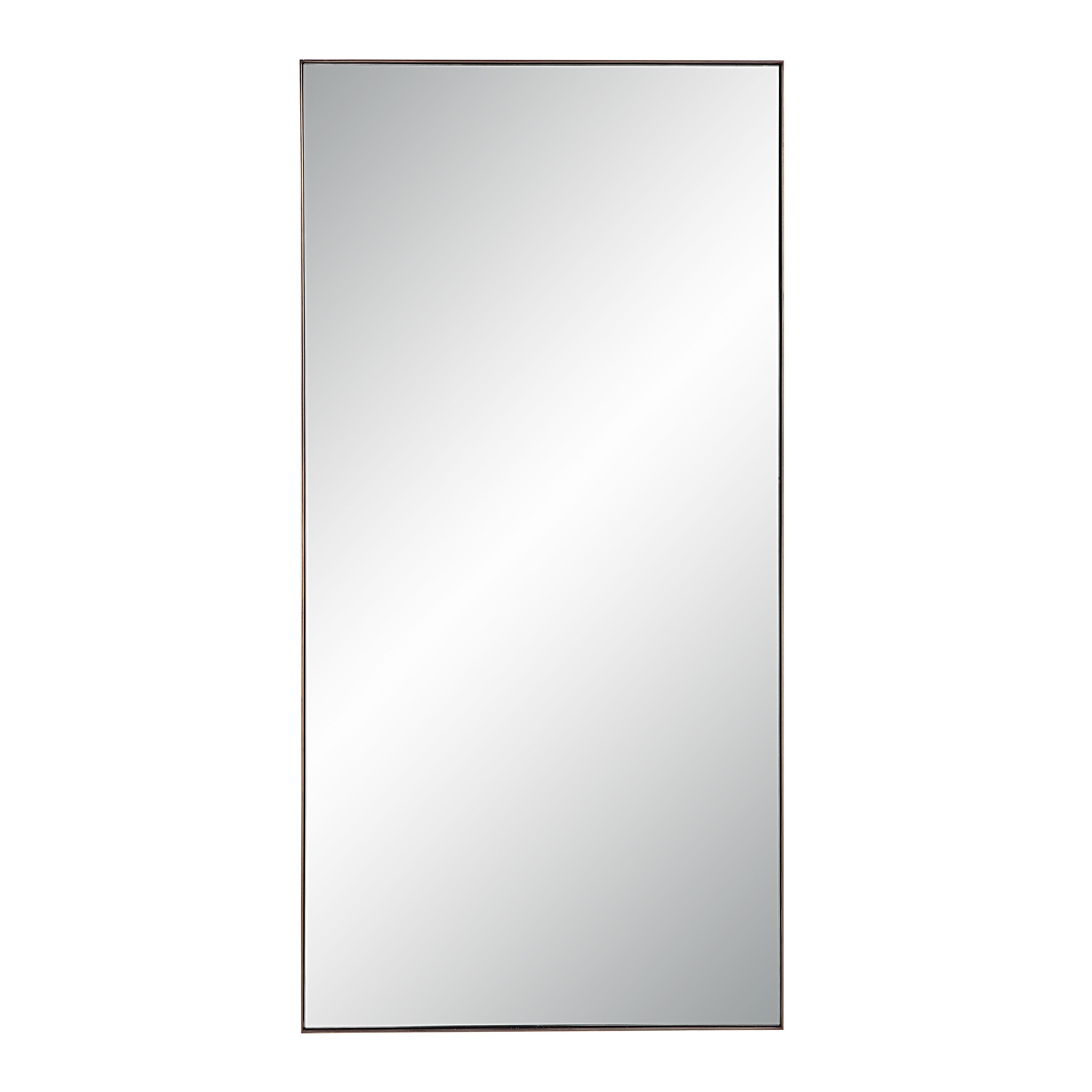 Marigold 60" Tall Rectangular Mirror, Antique Brushed Brass-Leaner-DECOROLALA