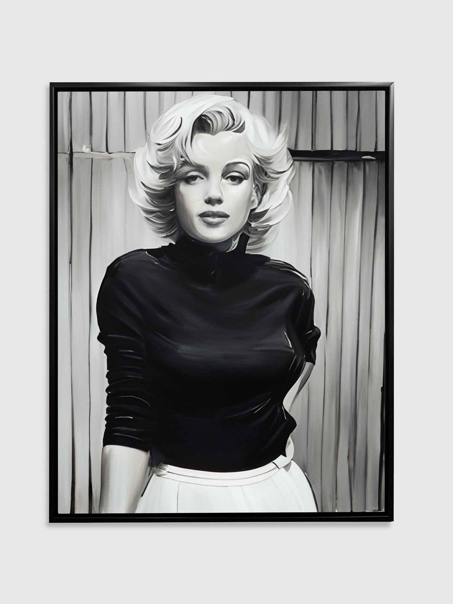 Marilyn Black and White Canvas 36x48 Glitter Art Print-Wall Art-DECOROLALA