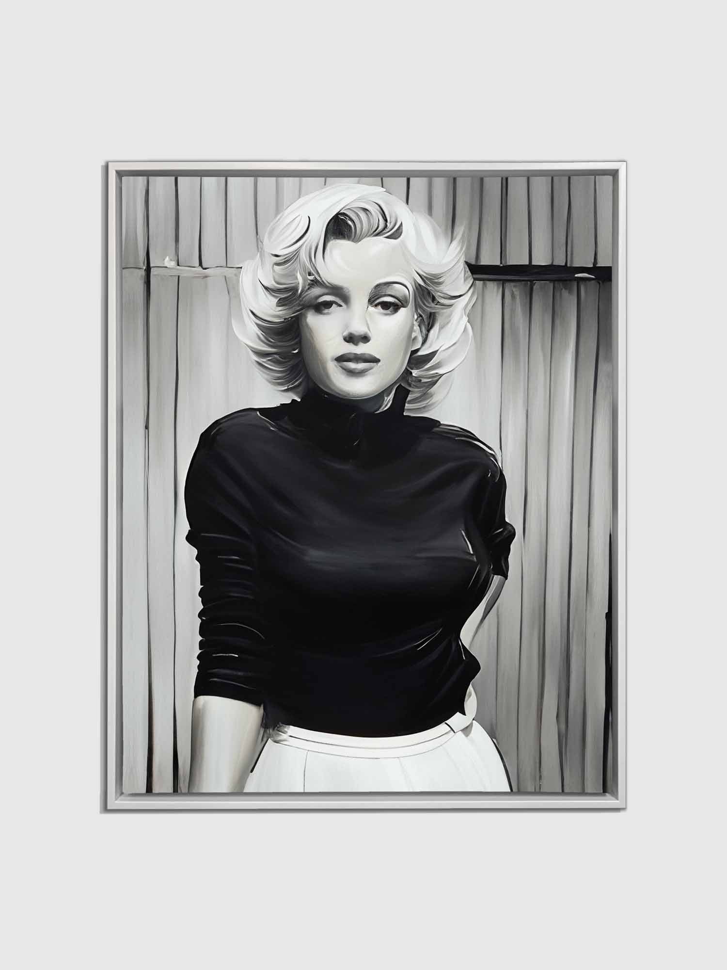 Marilyn Black and White Canvas 36x48 Glitter Art Print-Wall Art-DECOROLALA