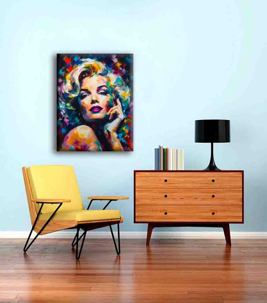 Marilyn Canvas-Wall decor -Fine Art-Gold varnish-Wall Art-DECOROLALA