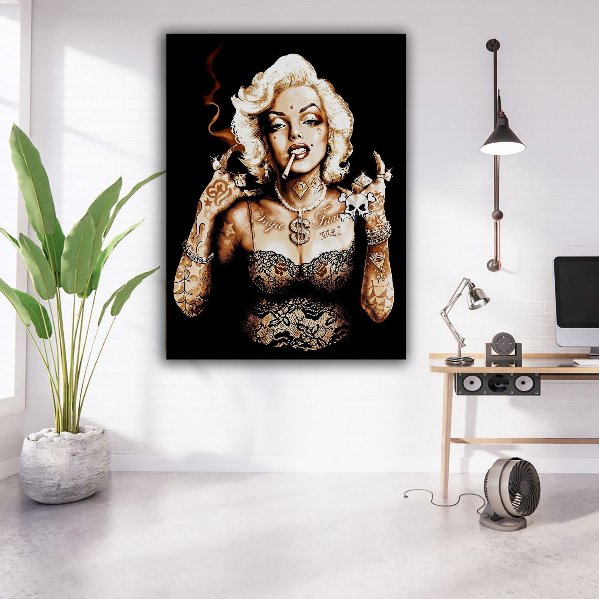 Marilyn Metal Head Canvas Wall Art 48x36-Wall Art-DECOROLALA