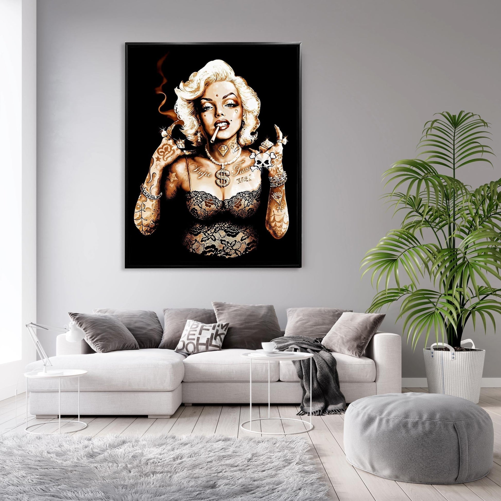 Marilyn Metal Head Canvas Wall Art 48x36-Wall Art-DECOROLALA