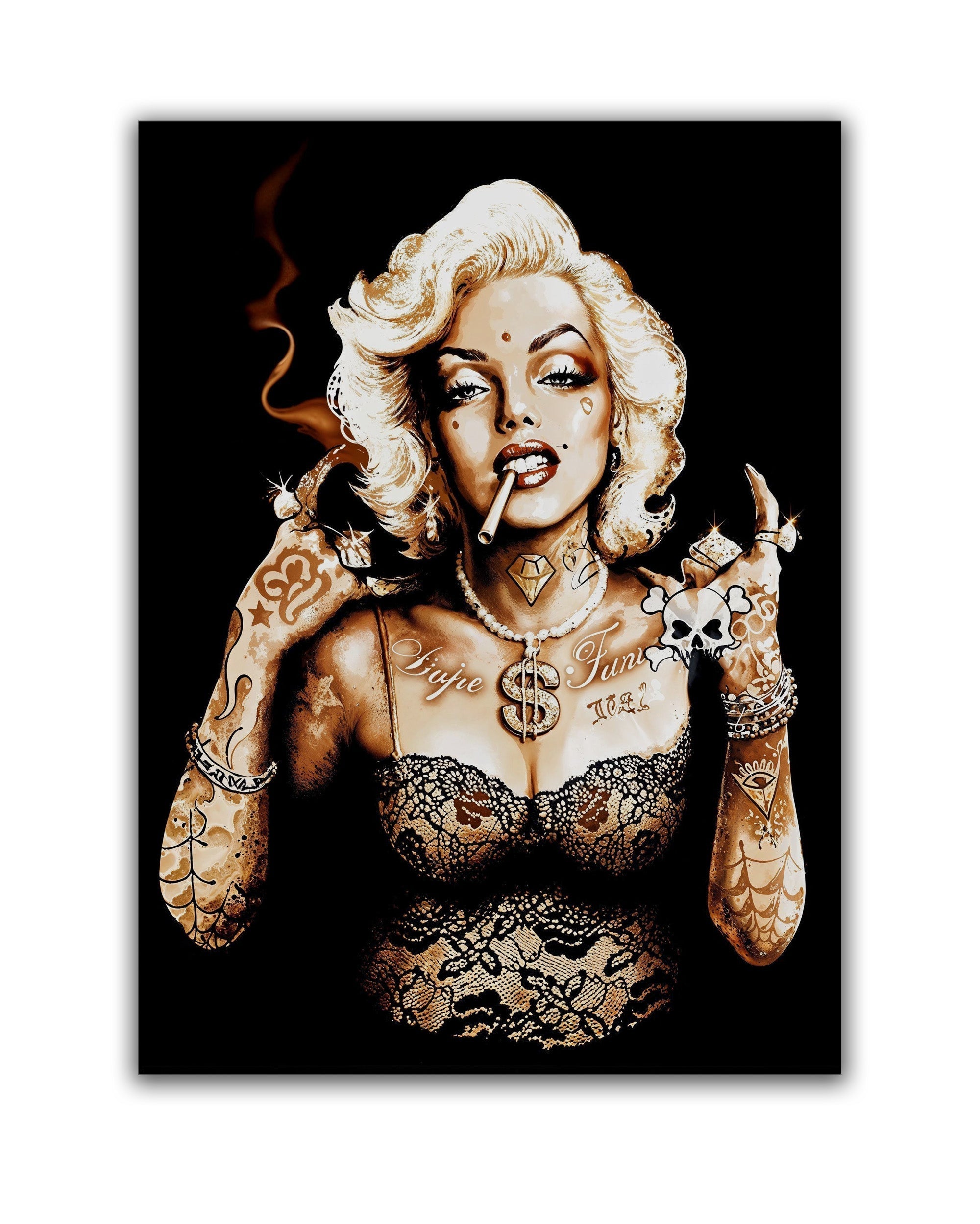 Marilyn Metal Head Canvas Wall Art 48x36-Wall Art-DECOROLALA
