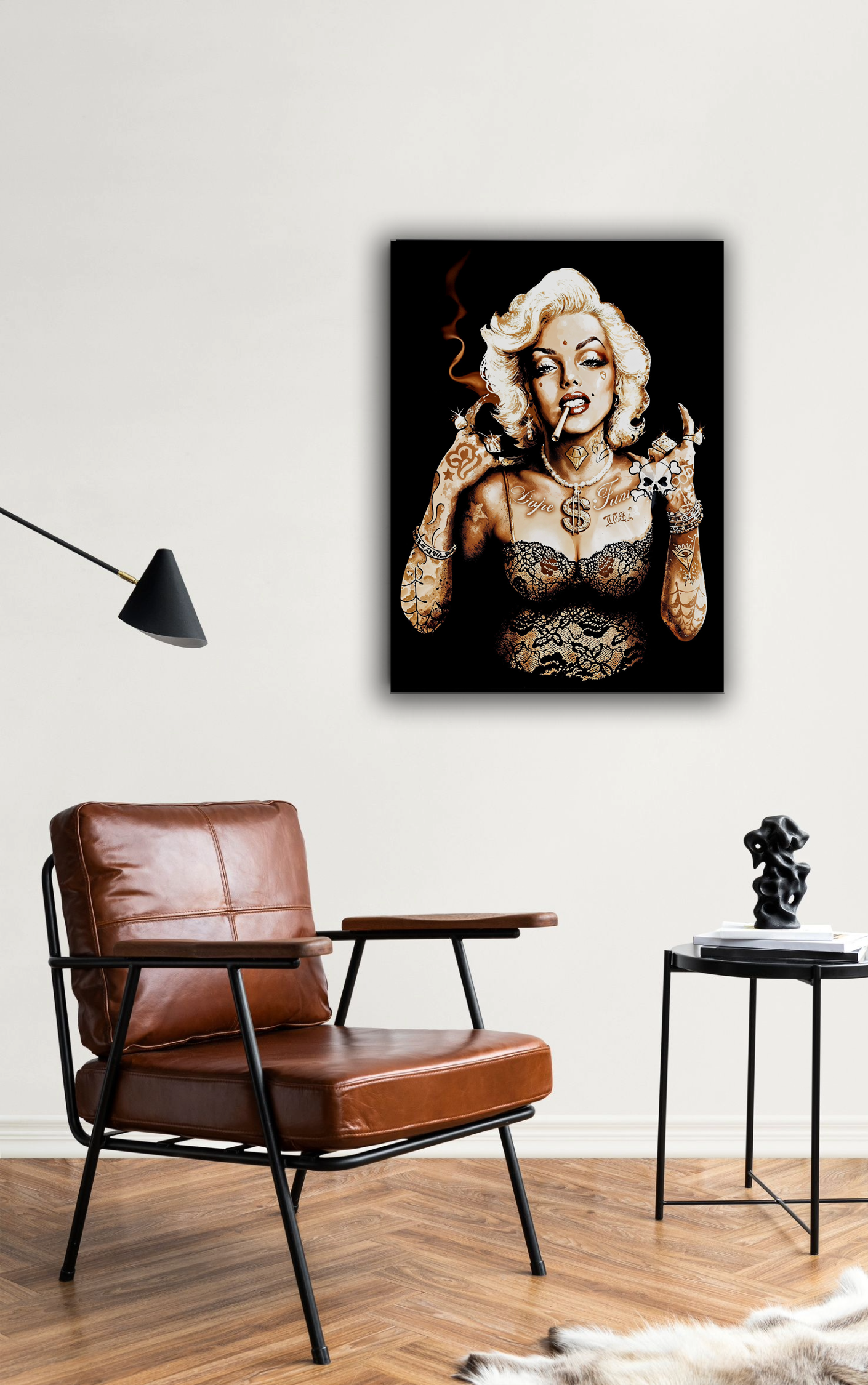 Marilyn Metal Head Canvas Wall Art 48x36-Wall Art-DECOROLALA