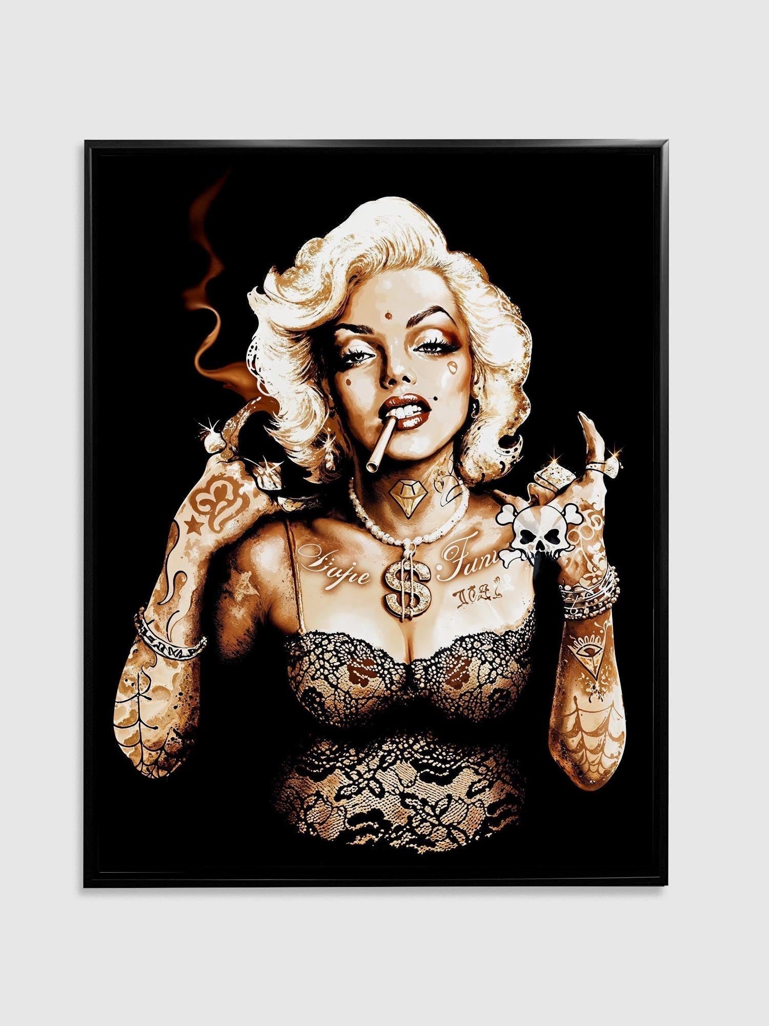 Marilyn Metal Head Canvas Wall Art 48x36-Wall Art-DECOROLALA