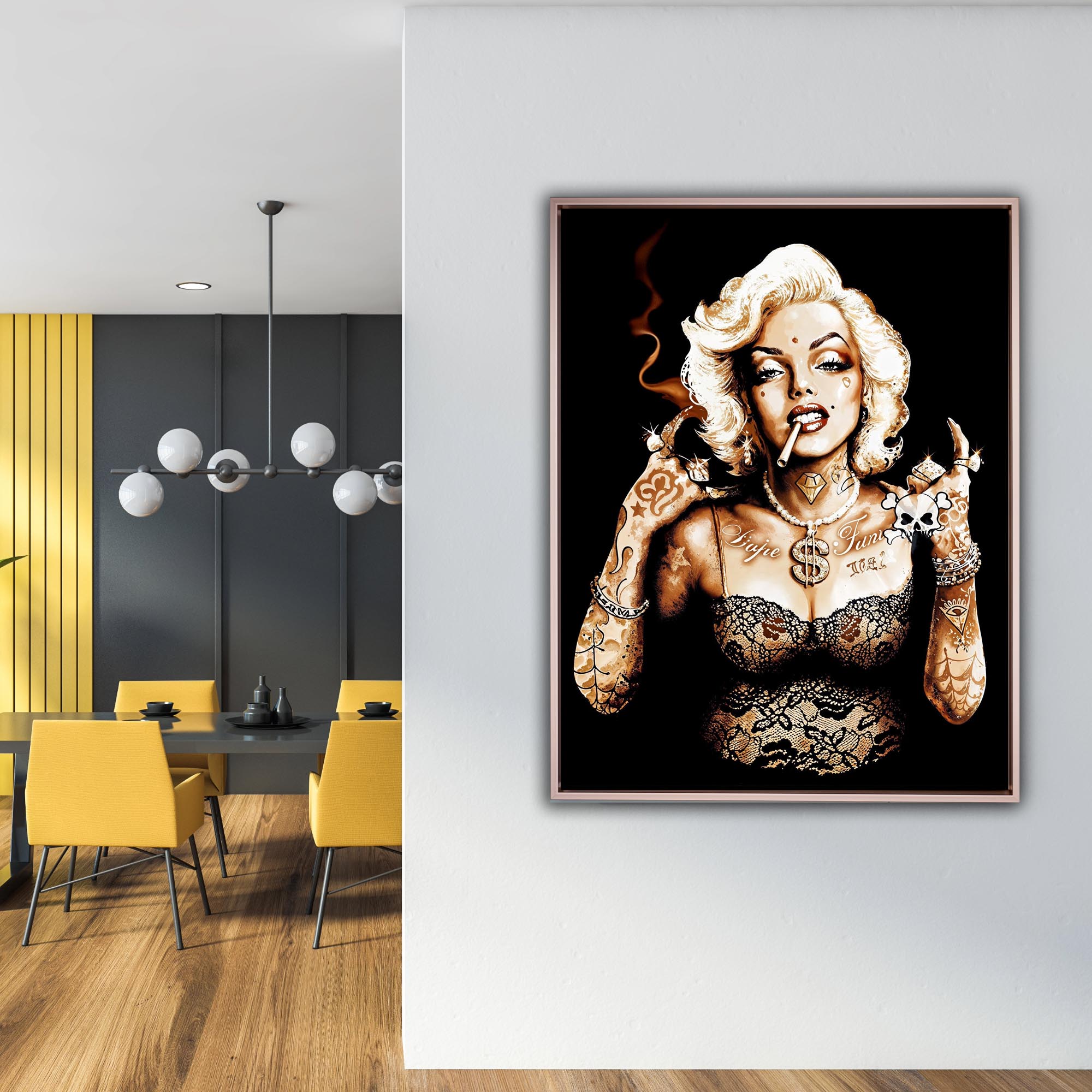 Marilyn Metal Head Canvas Wall Art 48x36-Wall Art-DECOROLALA