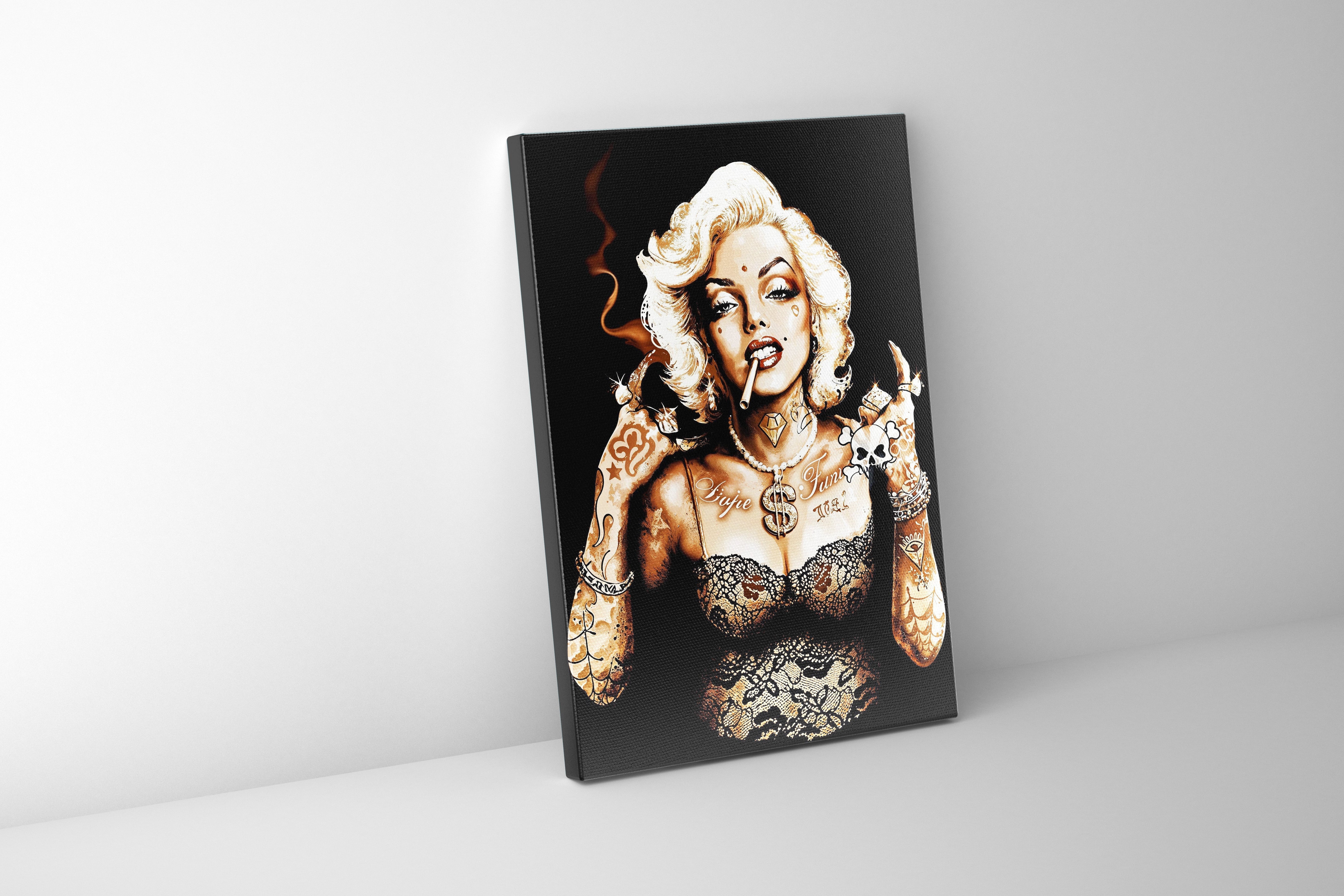 Marilyn Metal Head Canvas Wall Art 48x36-Wall Art-DECOROLALA
