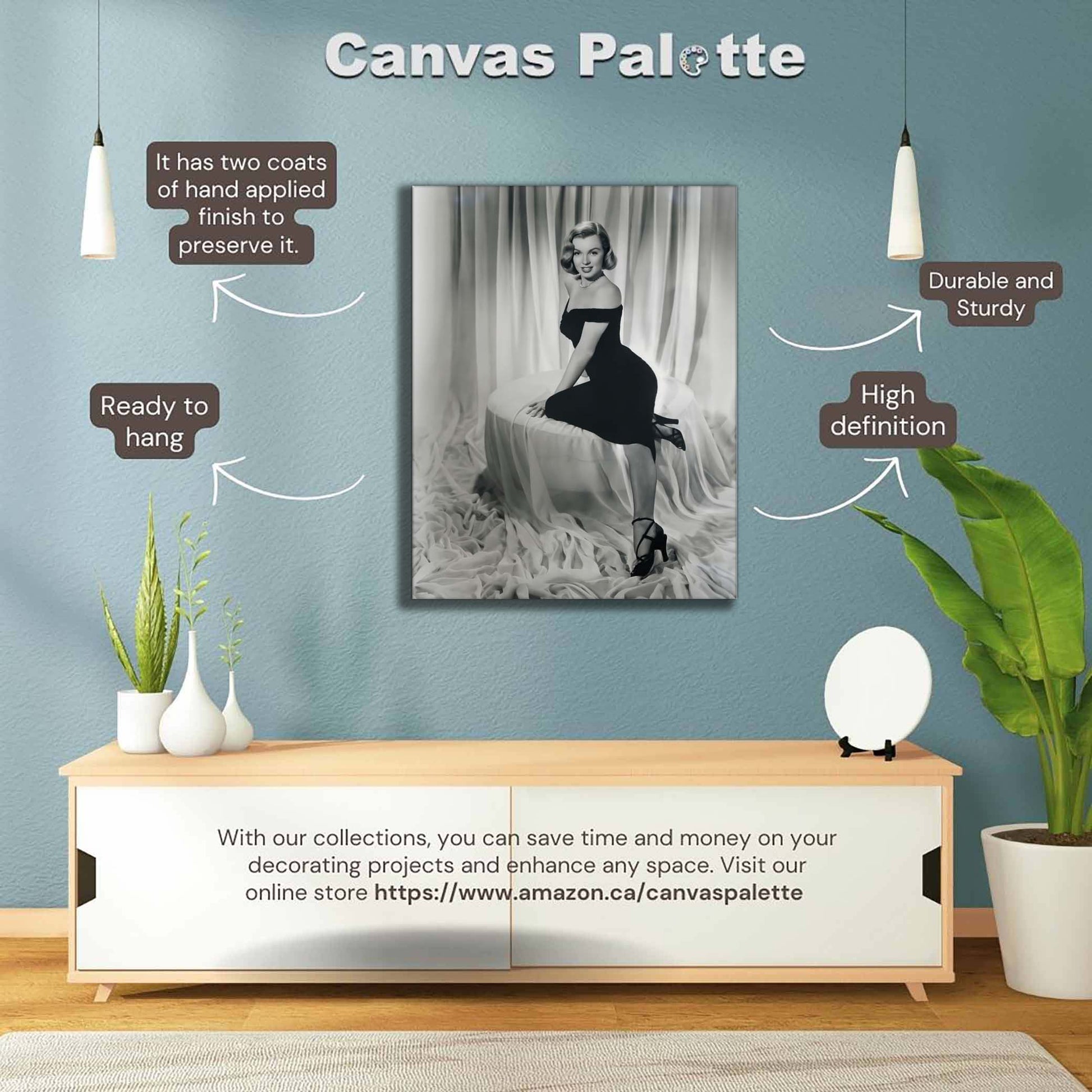 Marilyn Monroe Canvas Print 48x36 inches-Wall Art-DECOROLALA
