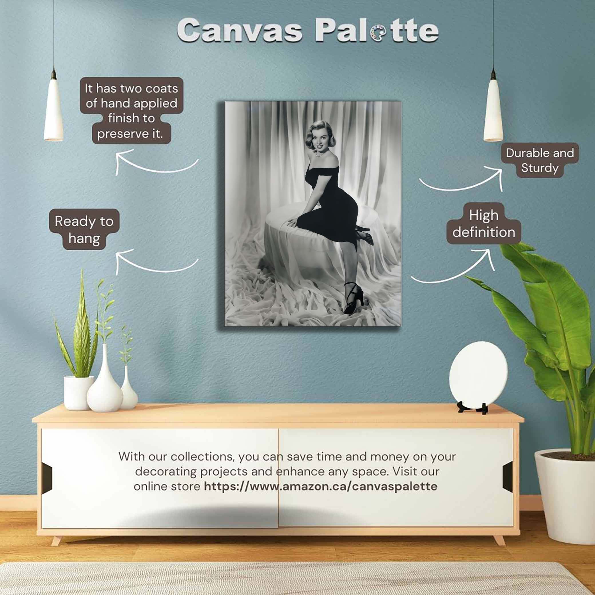 Marilyn Monroe Canvas Print 48x36 inches-Wall Art-DECOROLALA