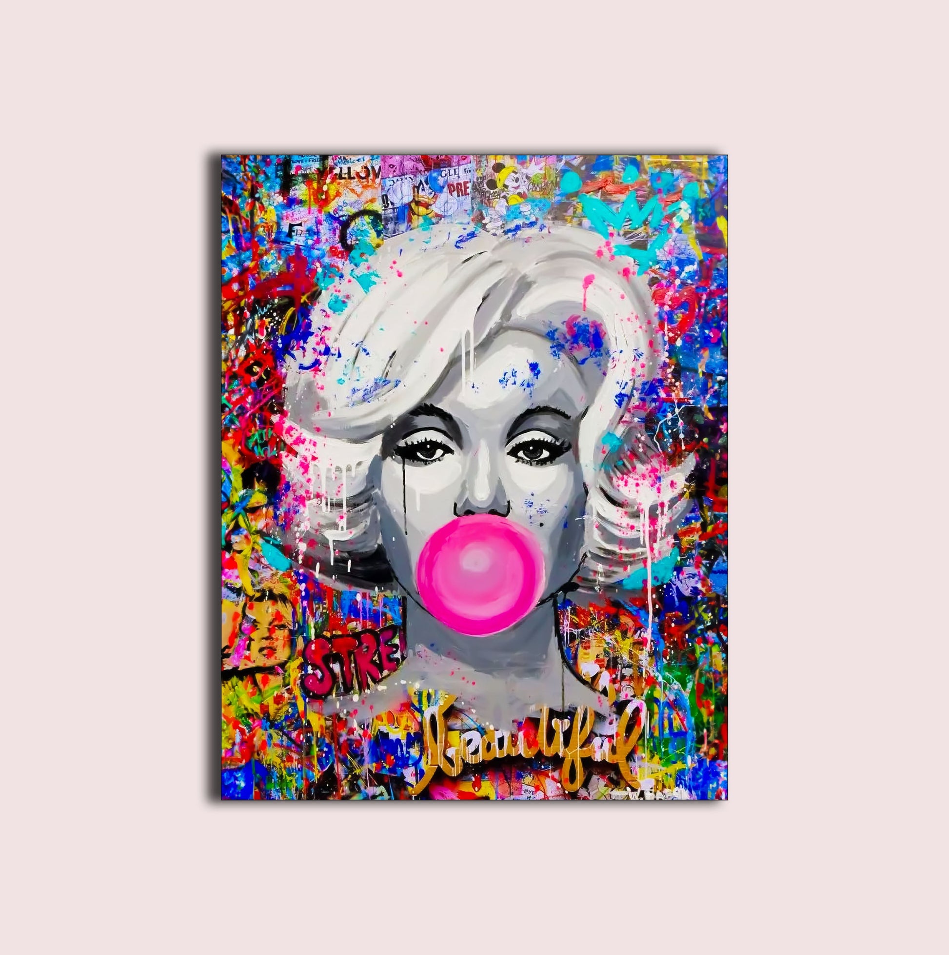 Marilyn Monroe Graffiti Canvas Print 36x48-Print-DECOROLALA