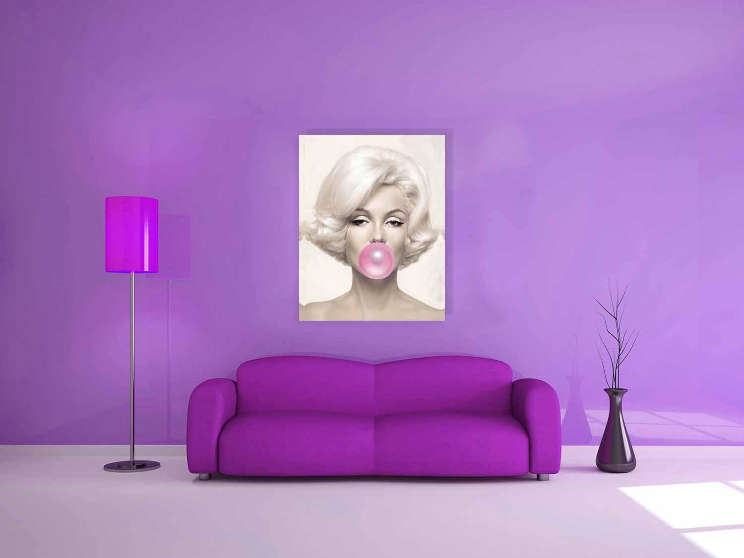 Marilyn Monroe Pink Wall Canvas 36"x48"-Wall Art-DECOROLALA