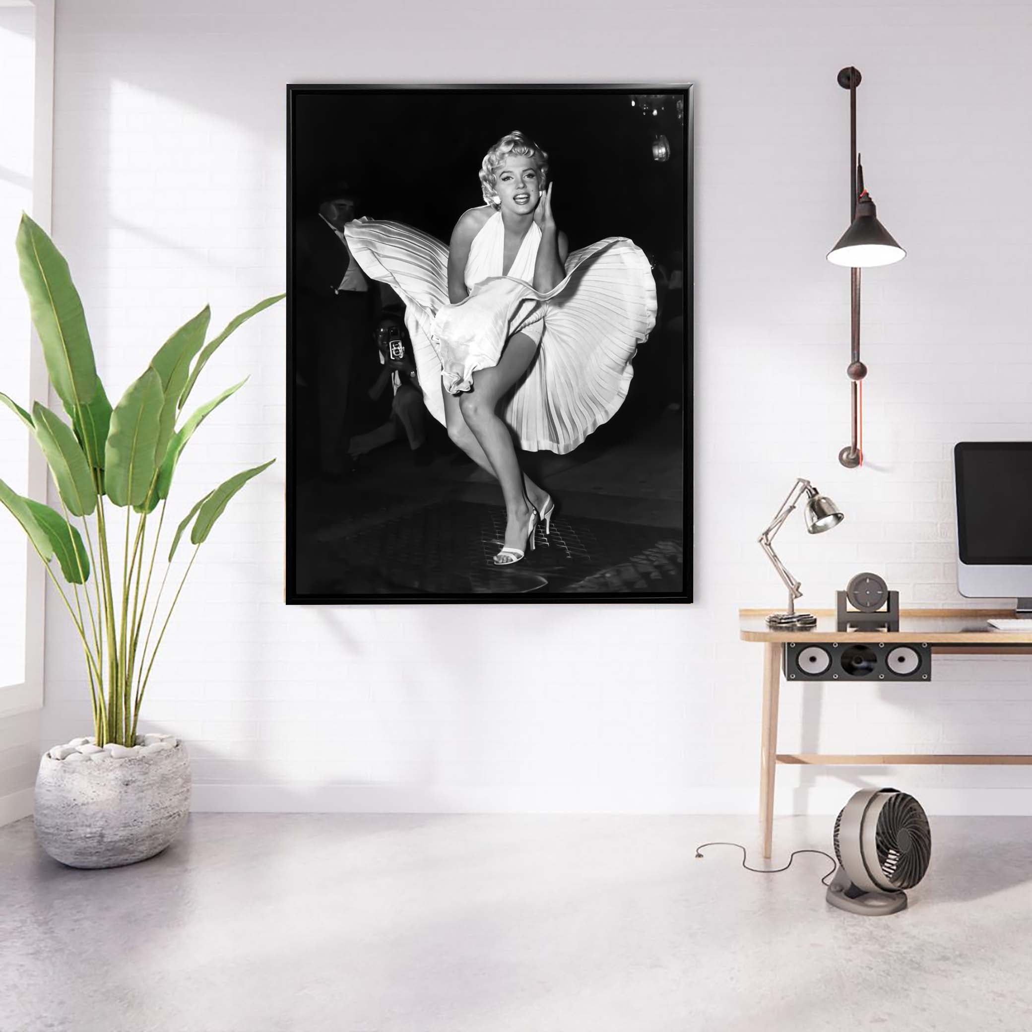 Marilyn Monroe White Dress Canvas Print 48x36-Wall Art-DECOROLALA