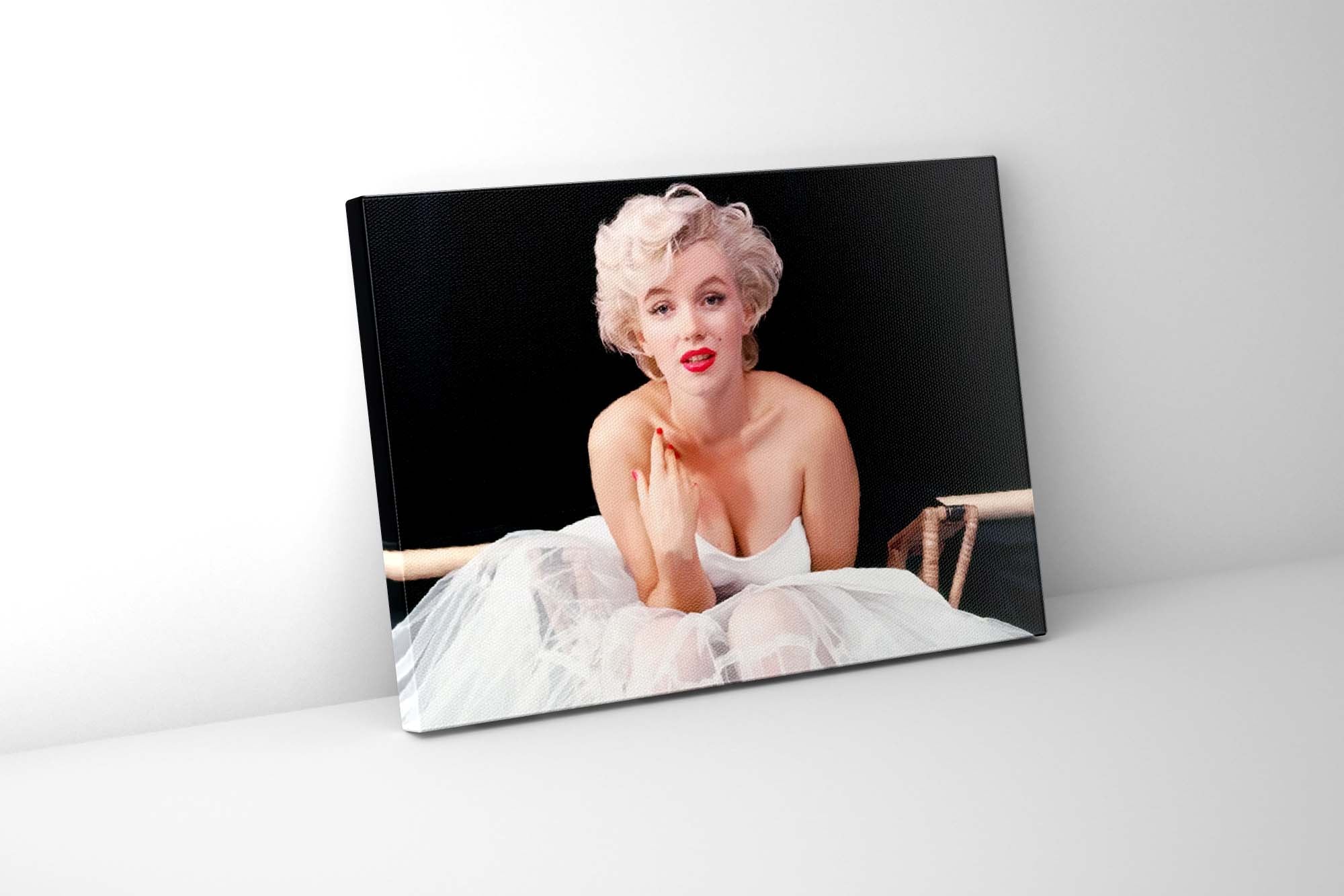 Marilyn in White Dress-Wall art decor-Fine Art-Diamond varnish-Wall Art-DECOROLALA