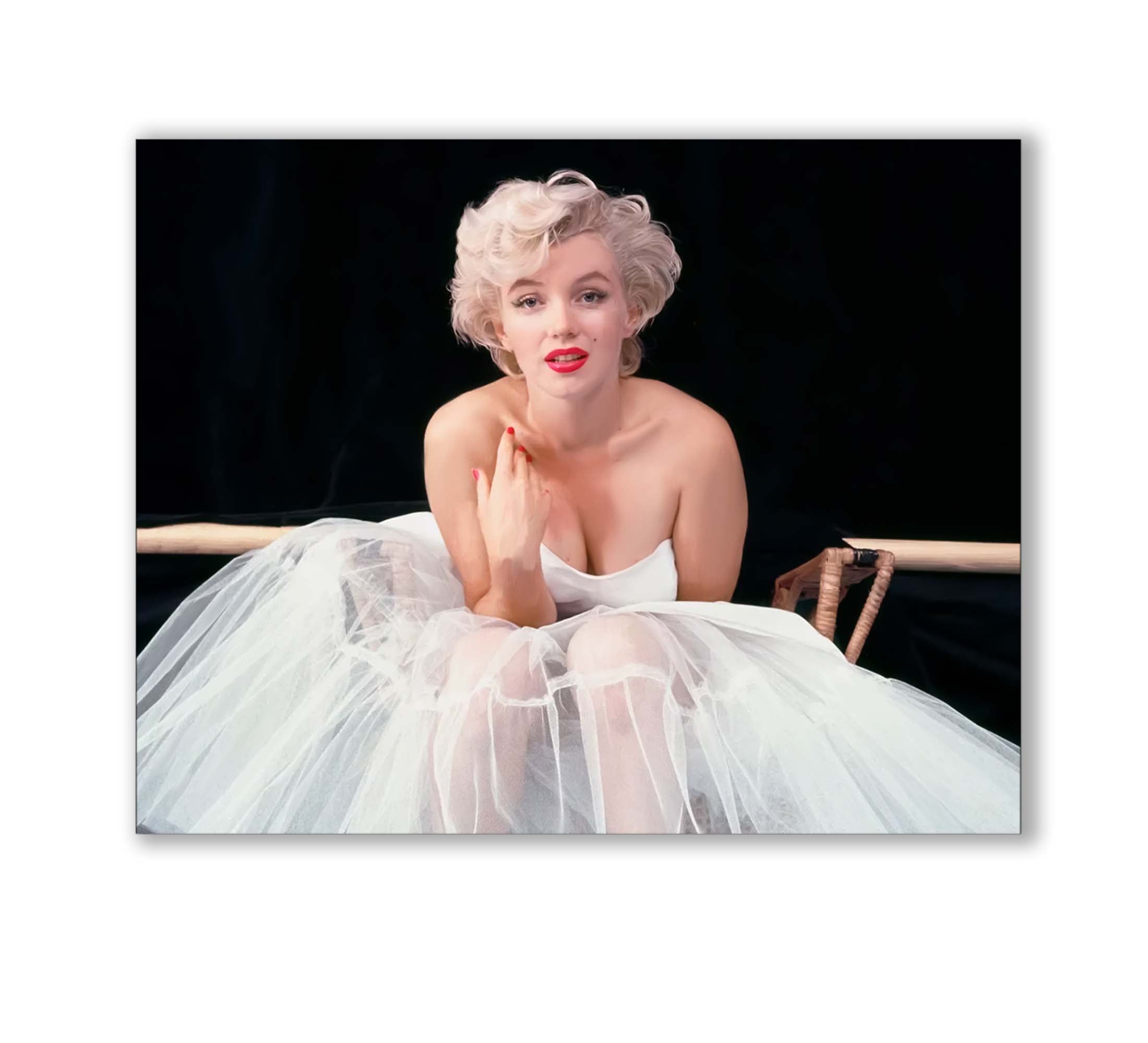 Marilyn in White Dress-Wall art decor-Fine Art-Diamond varnish-Wall Art-DECOROLALA